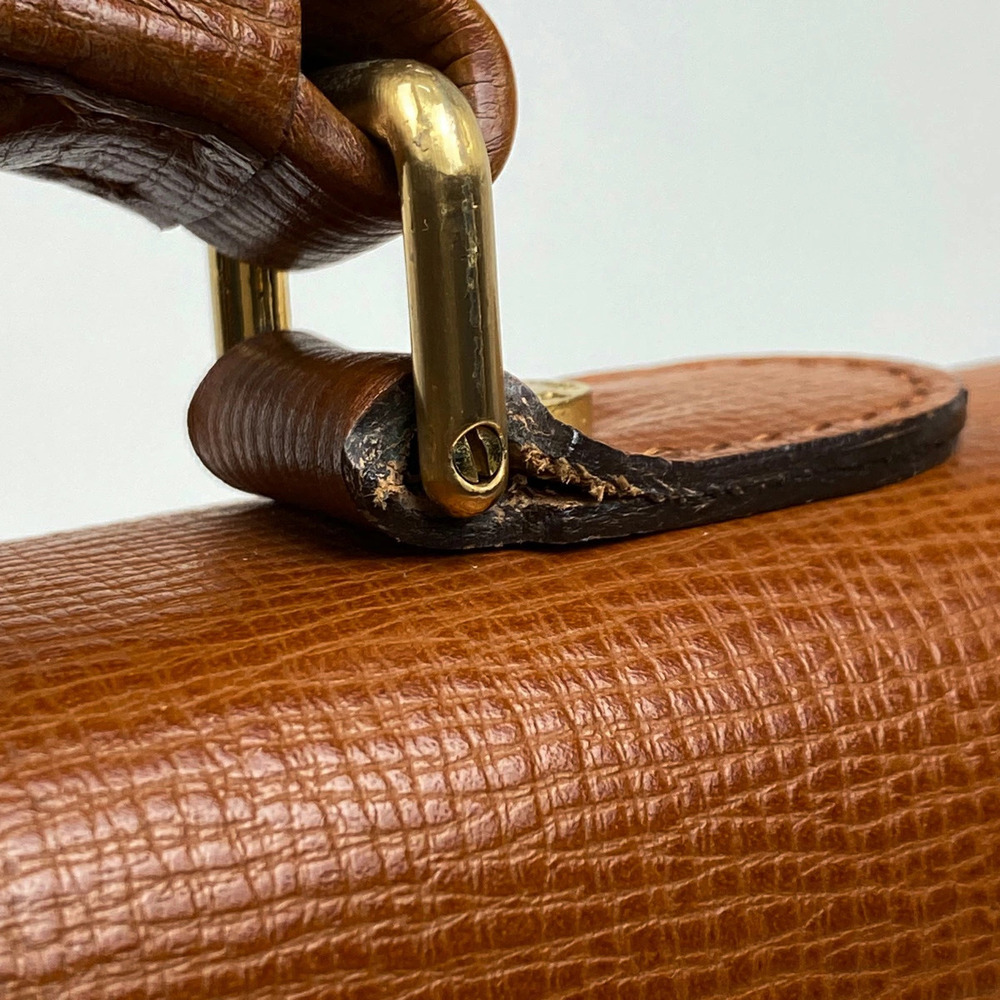 Burberry logo business bag handbag briefcase document leather brown - Picture 4 of 6